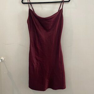 Nasty Gal Burgundy Slip Dress S